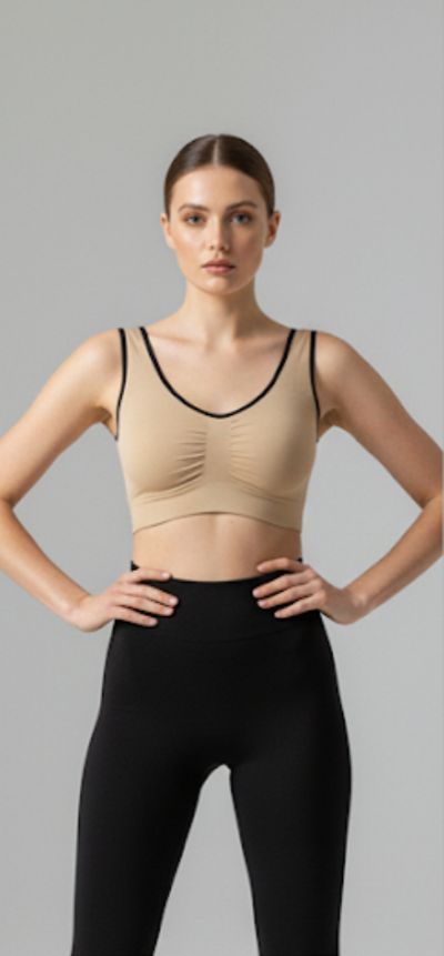 Sports Bra in blouse shape Non Padded 2 in 1 colour
