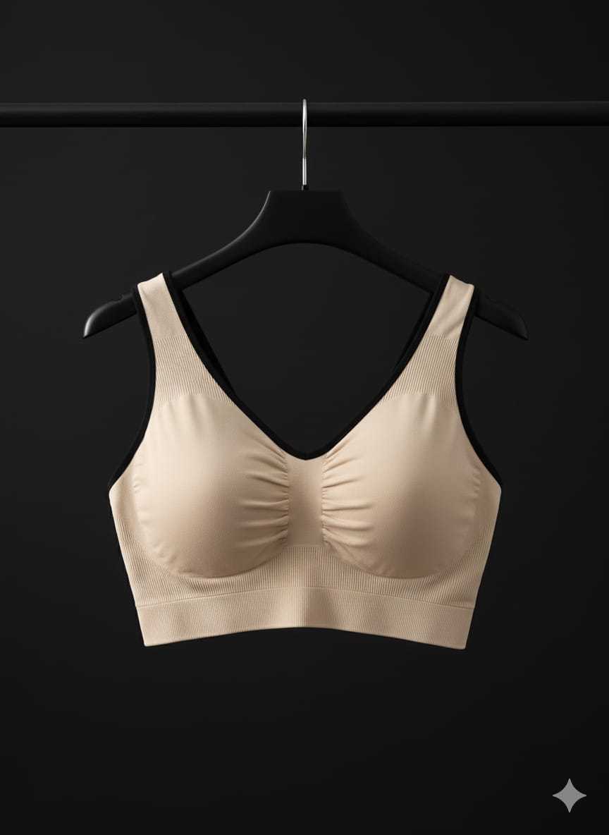 Sports Bra in blouse shape Non Padded 2 in 1 colour