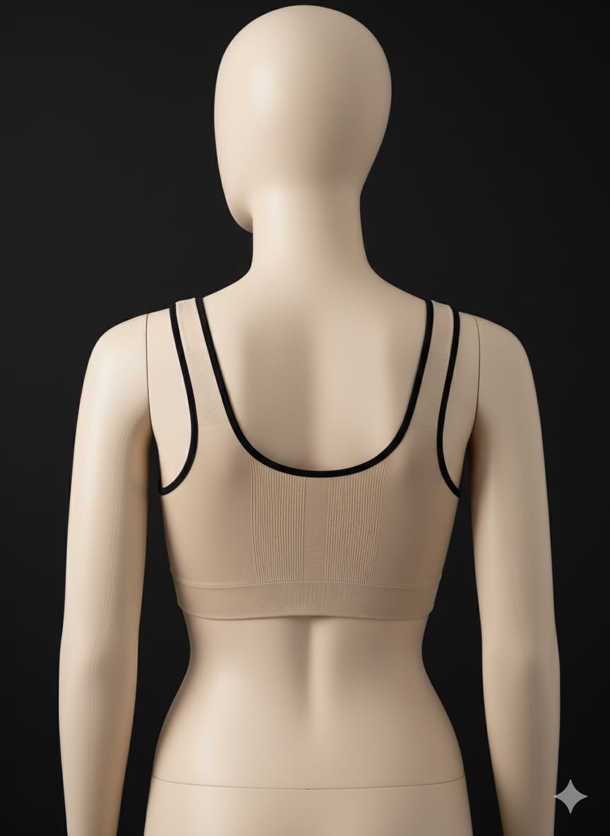 Sports Bra in blouse shape Non Padded 2 in 1 colour