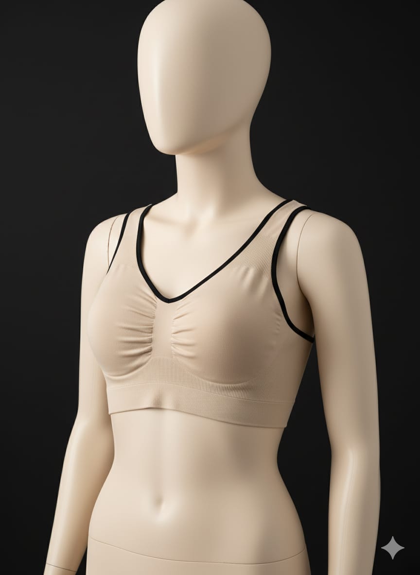 Sports Bra in blouse shape Non Padded 2 in 1 colour
