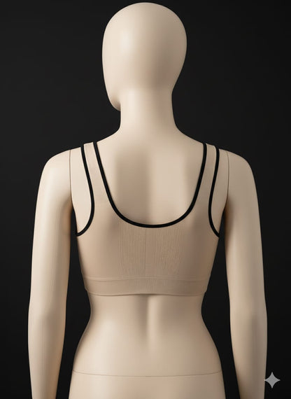 Sports Bra in blouse shape Non Padded 2 in 1 colour